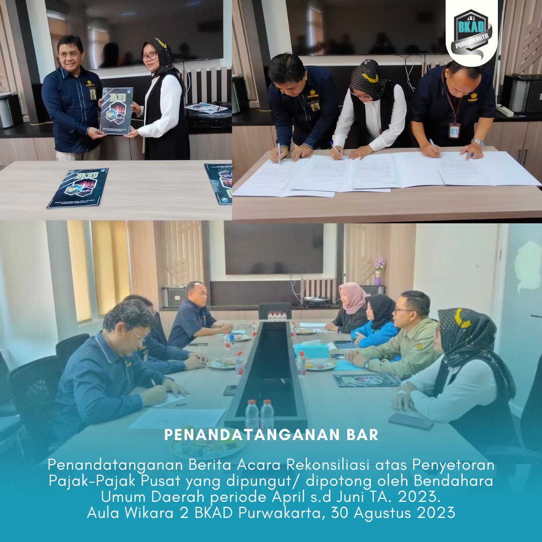 Penandatanganan Berita Acara Rekonsiliasi atas Penyetoran Pajak-Pajak Pusat