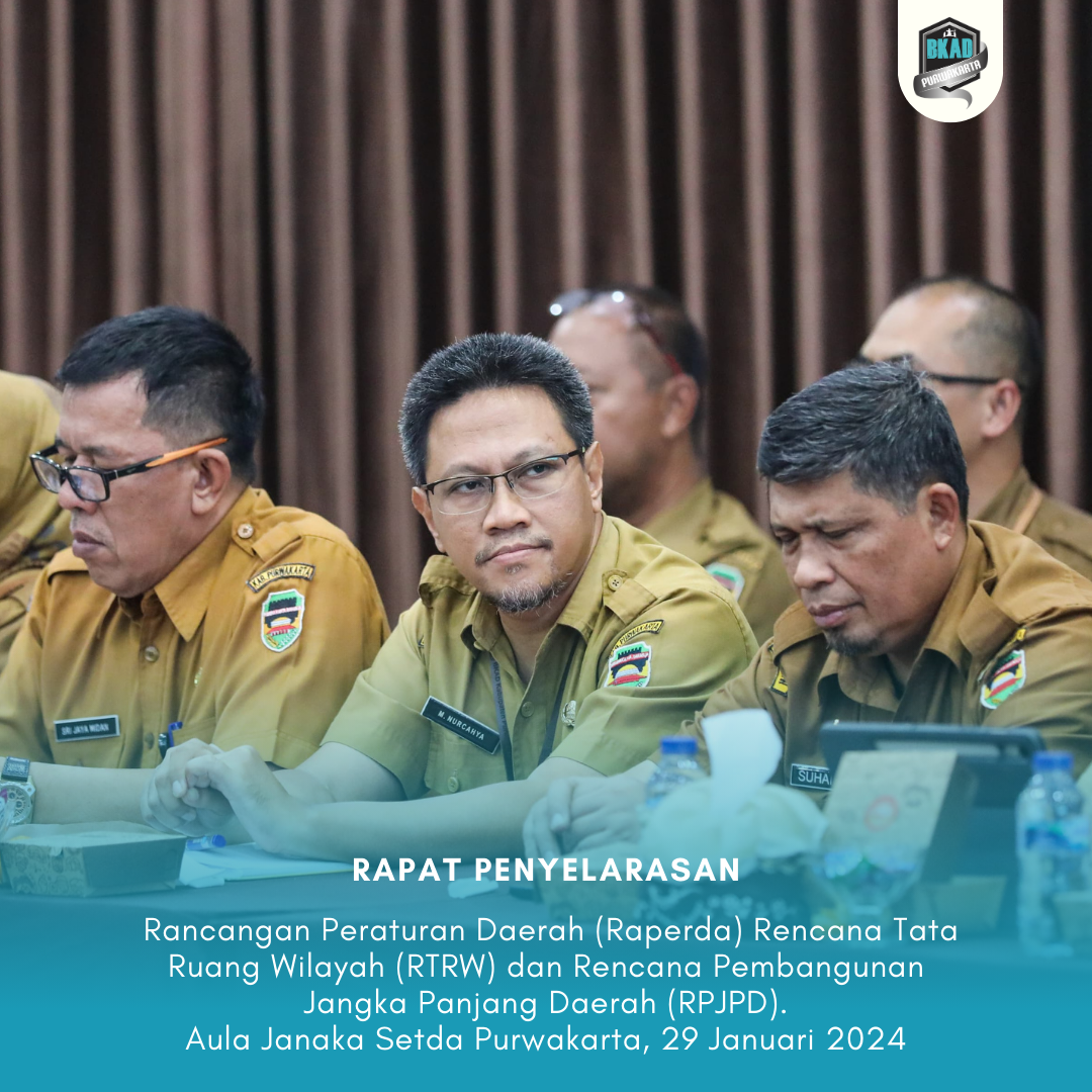 Rapat Penyelarasan Rancangan Peraturan Daerah (Raperda) Rencana Tata Ruang Wilayah (RTRW) dan Rencana Pembangunan Jangka Panjang Daerah (RPJPD)