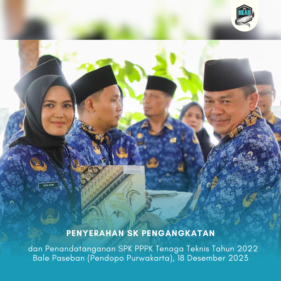 Acara Pelantikan sekaligus Pengambilan Sumpah, Penyerahan SK Pengangkatan dan Penandatanganan SPK PPPK Tenaga Teknis Tahun 2022